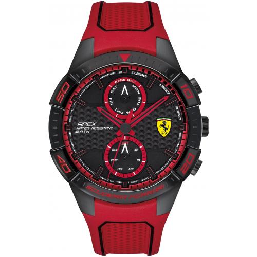 Orologio Uomo Ferrari Apex Multifunzione 45mm Silicone Rosso