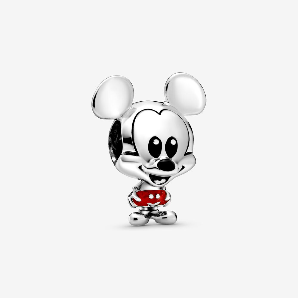 Charm Donna Pandora Disney Mickey Mouse Con Pantaloncini Rossi