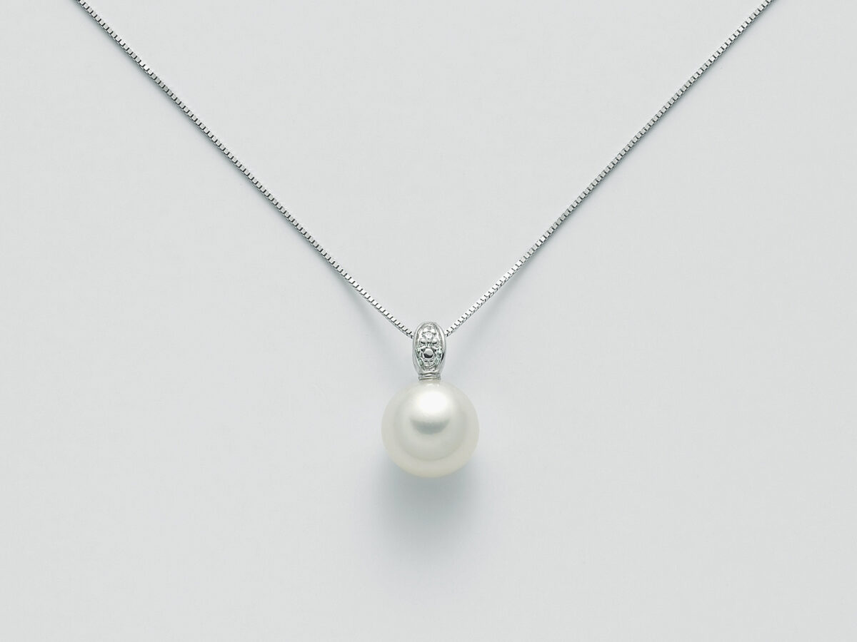 Collana Donna Miluna Oro 375 Parure Perle In Oro Bianco