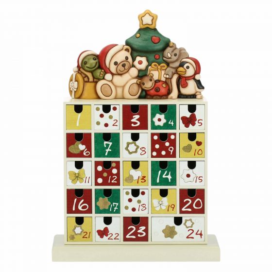 Thun Calendario dell'avvento in legno con personaggi removibili in ceramica  - Gioielli Rossetti