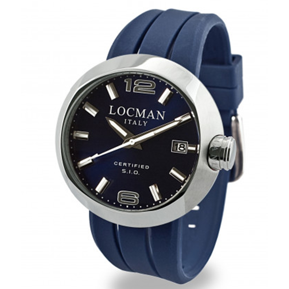 Orologio Uomo Locman 46mm Acciaio Cinturino Silicone Blu