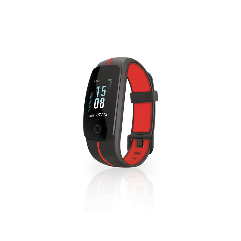 Smartwatch TechMade Unisex Fitness 2.0 Cinturino Nero E Rosso