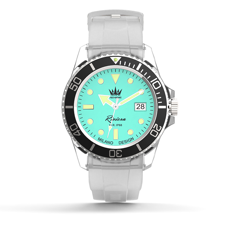 Smartwatch TecnoChic Riviera Ghiera Nera Cinturino Bianco
