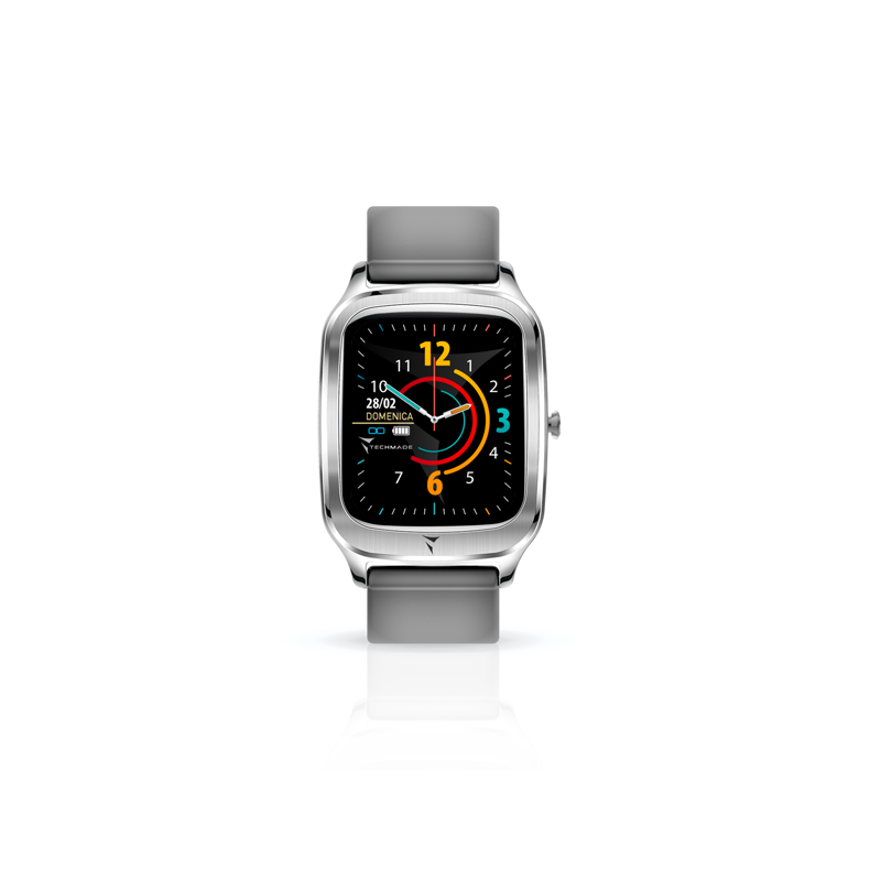 Smartwatch TechMade Vision Unisex Cinturino Silicone Grigio