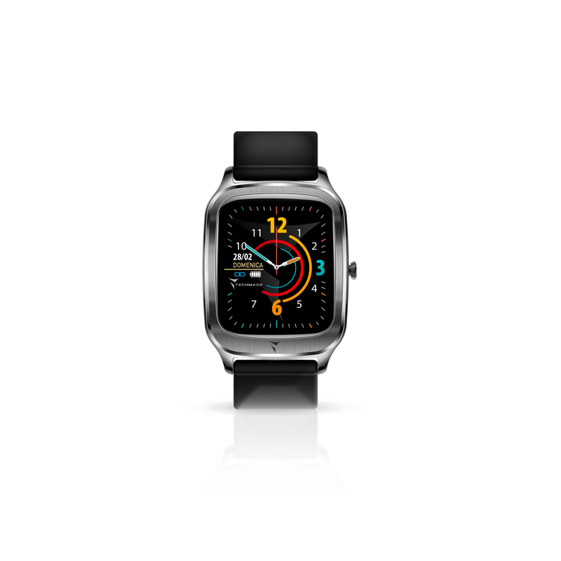 Smartwatch TechMade Vision Unisex Cinturino Silicone Full Black