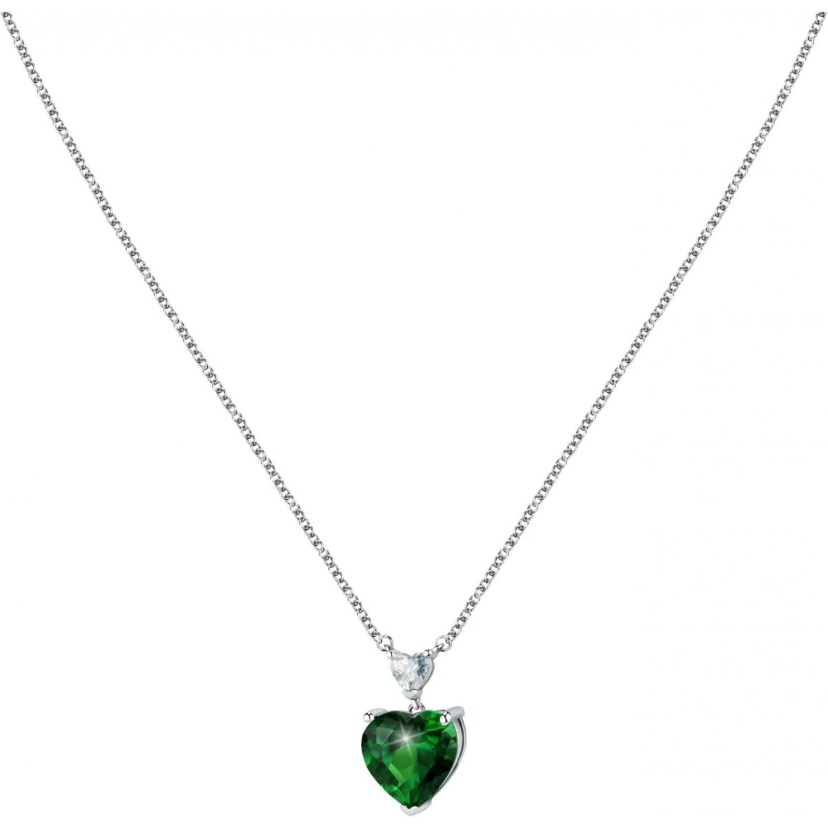 Collana Donna Chiara Ferragni Brand Diamond Heart Cuore Verde
