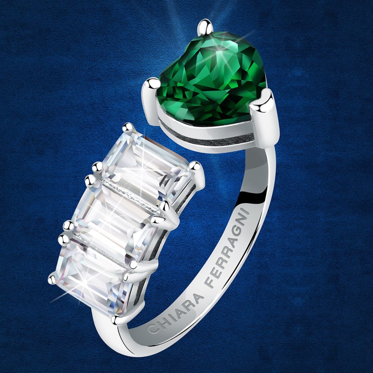 Anello Donna Chiara Ferragni Brand Diamond Heart Pietra Verde - Gioielli  Rossetti