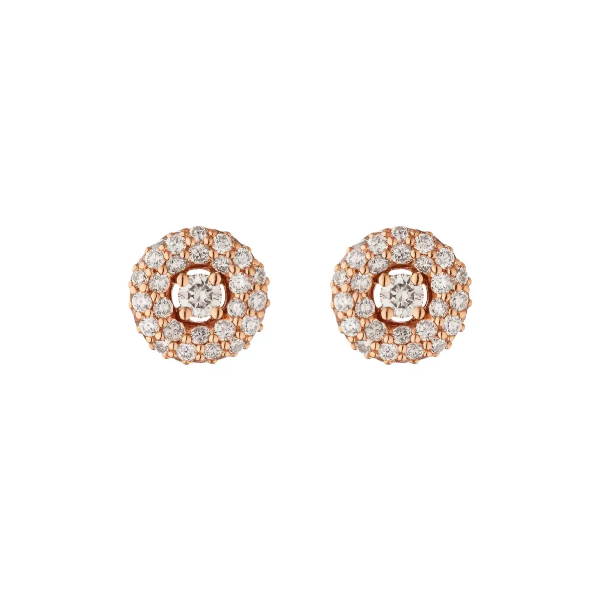 Orecchini Donna Buonocore Gioielli In Oro Rosa Diamanti Bianchi