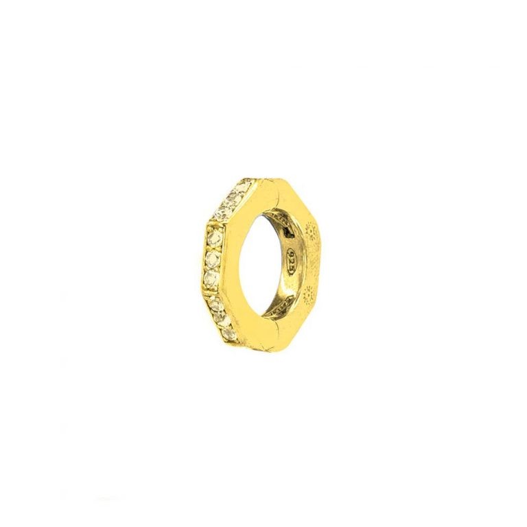 Mono Orecchino Donna Ottagono Solaris Oro Giallo Ellius Jewelry - R916/RO